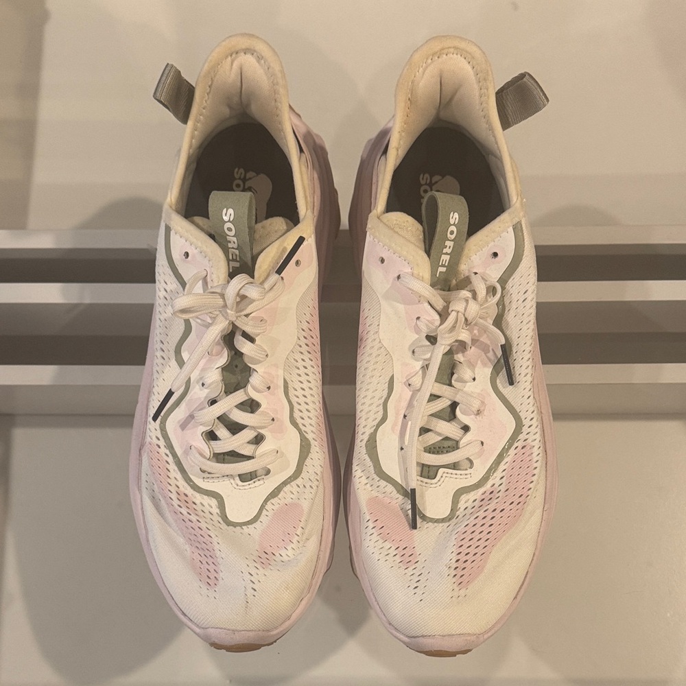 Sorel Women's Cream and Pink Sneakers